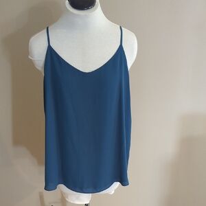 Hippie Rose turquoise spaghetti strap top, size L